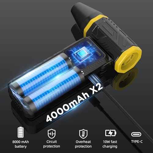 Cordless Air Duster-280000RPM Super Power Air Duster Rechargeable,Stepless Speed Change Mini Air Duster Rechargeable,with Display Screen & Light,Dust Blower for Computer, Keyboard, House,OutdoorandCar