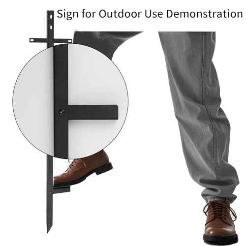 2pcs Heavy Duty Yard Stakes, 46in Metal Yard Sign Poles Holder T-Bar Ground Stakes Sign Posts for Outside, Lawn, Bar, Parking Lot, Holiday, Graduation, Estate Garage Sale Events (Black)