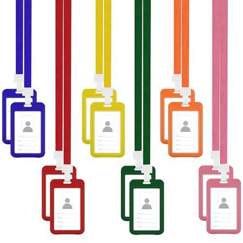 12 Pcs Hall Pass Lanyards and School Passes Set, Hall Pass Lanyards, Silicone Bathroom Passes for Classrooms, Library, Restroom, Office and Nurse, Bright Color Teacher Supplies Gift(6 Colors)