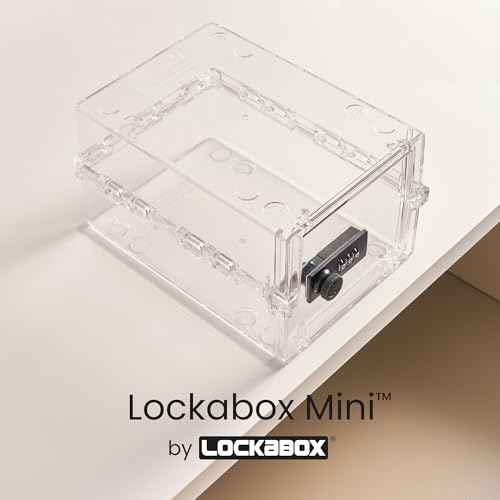 Lockabox Mini¢â | Small Lock Box with Combination Lock (Half Letter Sized) | Mini Lockable Box for Small Medicines, Snacks & Mobile Phones | External Size 8.8 x 6.1 x 4.7 Inches (Crystal)