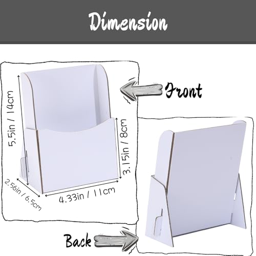 50Pcs Corrugated Trifold Brochure Holder 4.33x5.51 Inch with Slant Back - Literature Display Holder Stand for Rack Cards, Pamphlets, Menus, Flyers & Booklets - Countertop Organizer for Office,Store