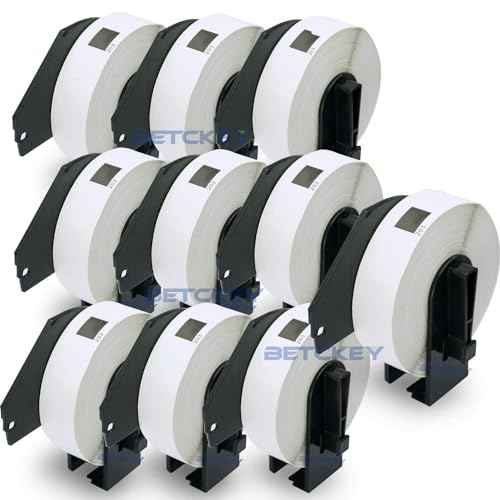 BETCKEY - Compatible File Folder Labels Replacement for Brother DK-1203 (0.66 in x 3.4 in), Use with Brother QL Label Printers [10 Rolls/3000 Labels]