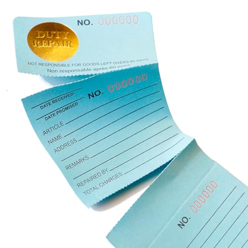 Jewelry Repair Envelopes with Consecutive Numbering, Tear-Off 3-Part Light Blue