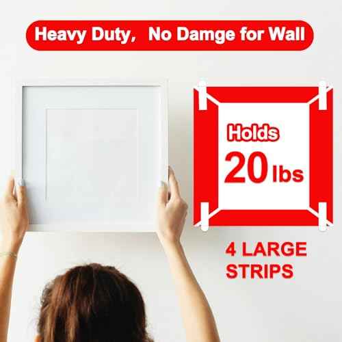 48 Large Hanging Strips Refill, No Damage Adhesive Strips for Wall Hooks, Removable Residue Free Picture Hanging Strips, Wall Sticky Double Sided Tape Heavy Duty Variety Pack