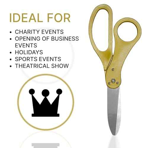 20 Inch Gold Ceremonial Ribbon Cutting Scissors ? Giant Shears Prop Big Scissors for Tape Cutting Ceremony Gold Large Shears Ribbon Trimming for Special Events Inaugurations and Ceremonies