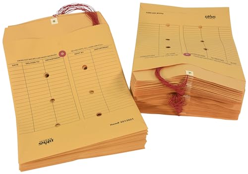 School Smart Interoffice Envelopes 10x13 Inches Kraft Brown Pack of 100