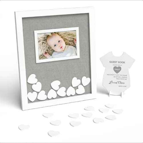 Great Lakes Memories GLM Premium Baby Shower Guest Book with Welcome Sign & 50 Hearts - Perfect Keepsake Memory Book for Boy & Girl Baby Shower Decorations, Alternative to Traditional Guest Books!