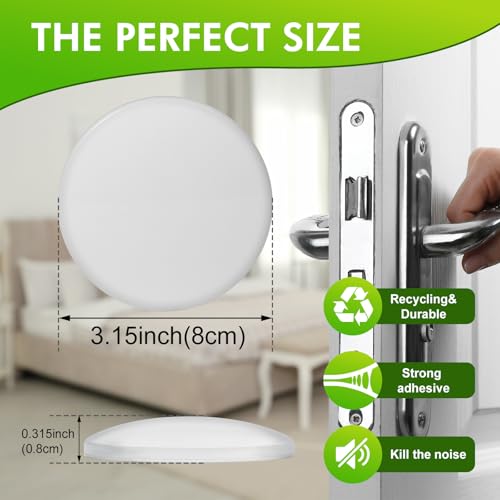 ZUOYGD White Door Stoppers 3.15" Self-Adhesive Wall Protectors, 6 Pack