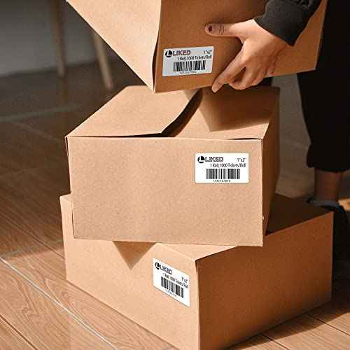 L LIKED 10 Rolls 2.25" x 1.25" Direct Thermal Barcode Labels, Perforated Line, Compatible with Rollo, Zebra, Jadens, Nelko, Munbyn, Phomemo Desktop Printers and for Dymo 30334 (10000 Labels)