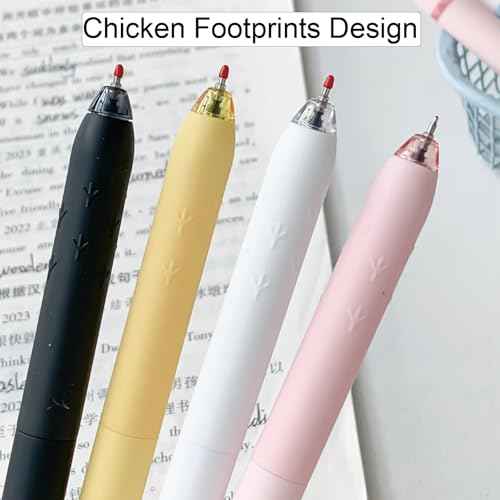 4 Pcs Cute Gel Pens Cartoon Chick Retractable Pens 0.5mm Black Ink Writing Pen Kawaii Funny Chicken Pen for Girls Boys Women Men Office School Supplies (4Pcs Chick)
