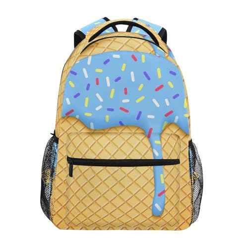 Ice Cream Surface School Backpack Bookbags, Athletic Student Laptop Book Bag,Backpack with Side Pockets for Travel, Hiking, Camping