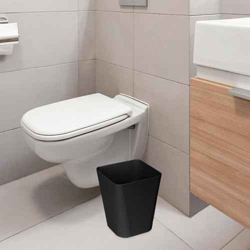 ZXJ Small Trash Can - Waste Basketbin - 1.8 Gallon -Black - Bathrooms, Laundry Room, Kitchens, Offices
