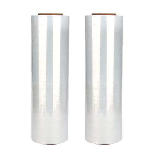 Elegant Supply 2 Roll 18" x 1500 feet Stretch Film-Wrap 80 Gauge Industrial Strength Stretch 20 Microns Durable for Moving Packing Packaging Heavy Duty Warehouse Shrink Film (Clear)