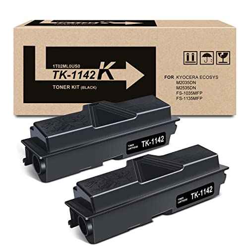 TK1142 TK-1142 1T02ML0US0 (2 Pack, Black) Toner Cartridge Compatible with ECOSYS M2035dn M2535dn FS-1035MFP FS-1135MFP Printer