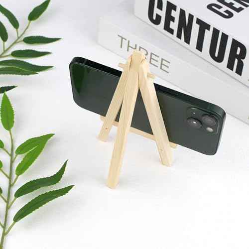 4 Pack Easel Display Stand Mini Wood Display Easels for Painting Artist Tabletop Holder Mini Wooden Easels for Photos Art Crafts Natural Wood Easels for Small Canvases Displaying