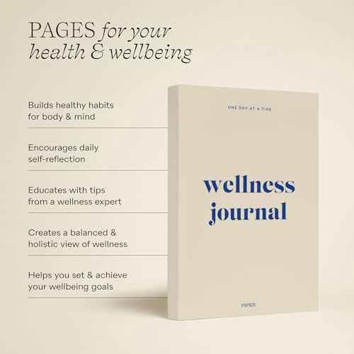 Papier Daily Wellness Journal Diary - Beige, 8.46"L x 6.02"W | Hardback Cover Wellbeing, Gratitude & Mindset Diary for Personal Growth, Mindfulness & Reflection | Track Goals, Sleep & Lifestyle Habits