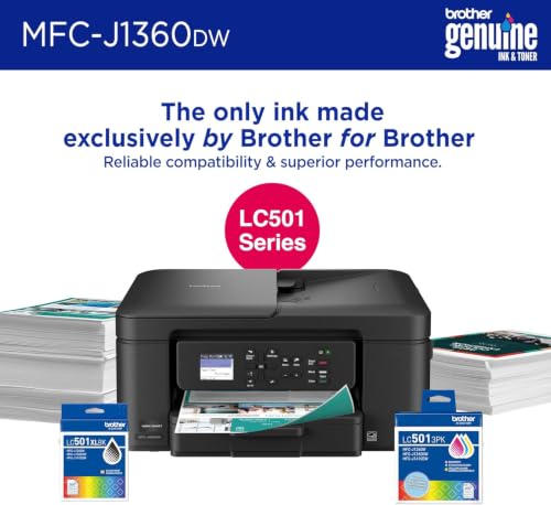 Brother MFCJ1360DW Wireless Color Inkjet All-in-One Printer - Print, Scan, Copy