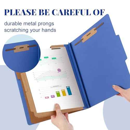 Skyygemm 12 Pcs Classification Folders Letter Size, 3 Divider Pressboard File Folder with Fasteners, Expanding File Organizer Bulk for Teachers, Clergy, Office, Church, Christmas Donations (Dark Blue)