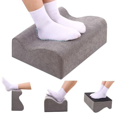 COMFelicify Dark Gray Under-Desk Memory Foam Foot Rest for Heel Support and Leg Comfort