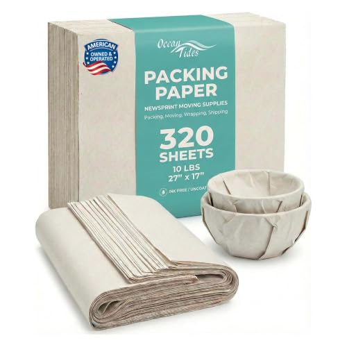 Newsprint Packing Paper for Moving - 320 Newspaper Sheets & Box Filler