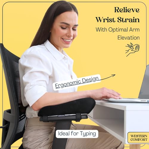 Thick Memory Foam Office Chair Arm Pads - Set of 2 Armrest Covers