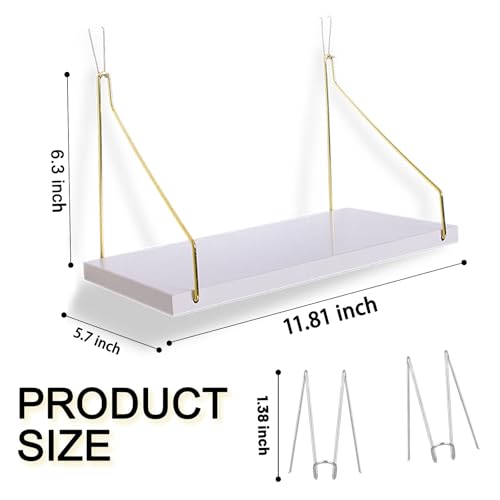 2-Pack White Wooden Cubicle Shelf for Fabric Walls with Hooks - Office Organizer & Decor (Variation: 2 / White)