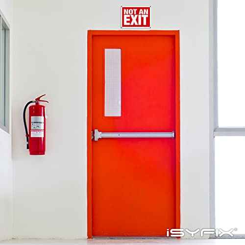 iSYFIX Not An Exit Signs - 10 Pack 10x7 Inch ? 40 mil Thick Polystyrene Plastic Sign, Laminated for Ultimate UV, Weather, Scratch, Water and Fade Resistance, for Office, Buildings, Workplace & more.