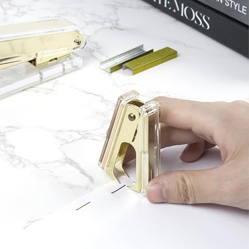 NatSumeBasics Clear Gold Staple Remover – 60mm, 1 Pack, Yellow Gold Tone