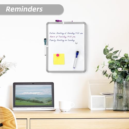 VUSIGN Magnetic Dry Erase Board 14 x 11 Inches Gray Wall or Fridge Mount