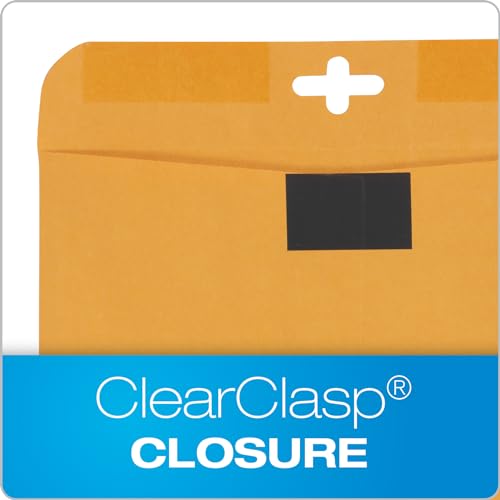 Quality Park 10 x 13 Clasp Envelopes Pack of 100 Brown Kraft Heavyweight Document Mailers with Redi-Tac Closure