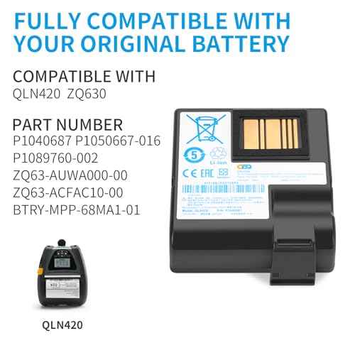 4900mAh QLN420 ZQ630 Replacement Battery for zebra printer:QLN420 ZQ630 ZQ63-AUWA000-00 ZQ63-ACFAC10-00,P1040687 P1050667-016 BTRY-MPP-68MA1-01 P1049729,The Best Replacement Printer Li-Ion Battery