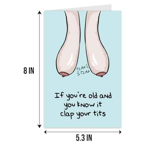 Qiliji Funny Birthday Card for Women, Rude Birthday Card for Her, 40th 50th 60th 70th for Female Friend, Naughty Old Age Birthday Card for Wife Sister Bestie Mom