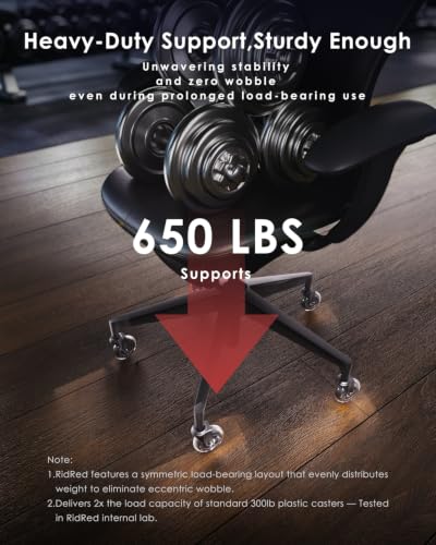 RidRed Transparent Office Chair Wheels - 3 Inch Replacement Rubber Casters, Heavy-Duty, Noise-Free, Universal Fit