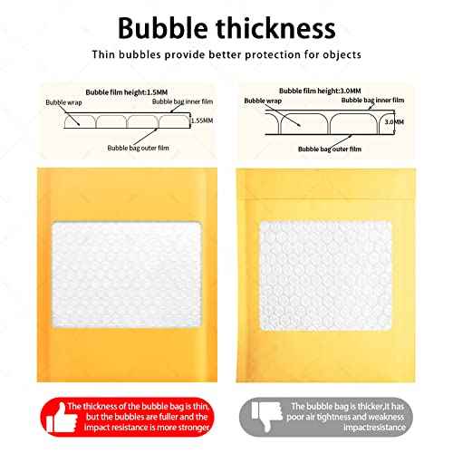 packbabol Kraft Bubble Mailers 8.5x11 Inch 50 Pcs,Small Self-Sealing Mail Shipping Bags,Yellow Padded Envelopes #2