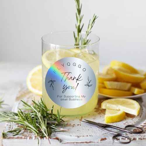 2 inch Round Holographic Thermal Sticker Labels, Waterproof & Rainbow Wave & Glitter Design, for Price/Name Tag, Barcode, DIY Custom Logo Design, Sliver(200Pcs/Roll)