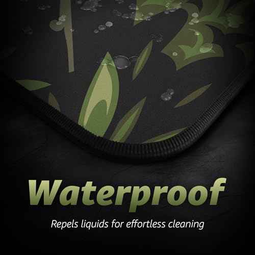Hystar¢ç Extended Gaming Mouse Pad | 5mm Thick, Waterproof Surface, Smooth Polyester Fabric, and Natural Rubber Base | Midori (XXL 36" x 16")