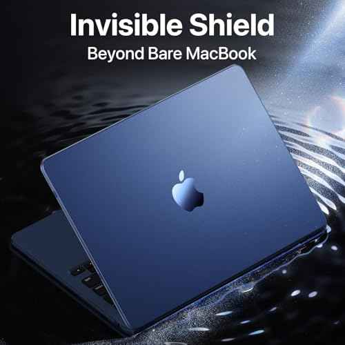 [Official Midnight] for MacBook Air 15 inch Case M4 M3 M2 2025 2024 2023 [100% Color Match] [Ultra Thin Armor] Protective Hard Shell Cover for Laptop A3241 A3114 A2941 - Midnight Clear