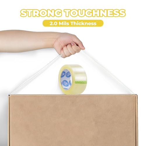 Packaging Tape, 2.0 mils Thick Heavy Duty, 36 Rolls of 2 inch x 55 Yards, Clear Shipping Tape for Packing, Sealing Boxes, Strong Adhesive, Commercial Grade for Moving & Shipping