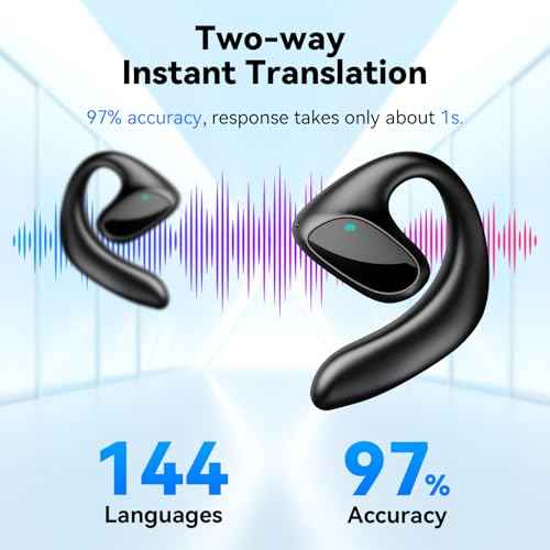 Translation Earbuds, Language Translator Device with 150 Languages & Accents Online, Translator Earbuds Real Time with APP Support Music and Calling, Fit for iOS & Android