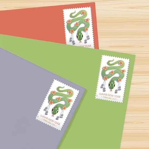 United States Postal Service Celebrating Lunar New Year: 2025 Year of The Snake, Sheet of 20 Postage Stamps