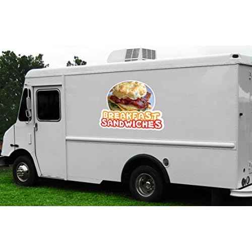 Breakfast Sandwiches 16" Concession Decal Sign cart Trailer Stand Sticker Equipment