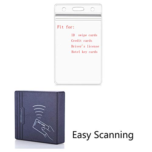 Leader Jin Waterproof Vertical ID Card Badge Holder 6 Pcs with Resealable Zip