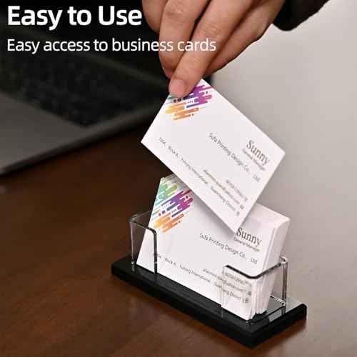 PecMuikee Business Card Holder for Desk£¬Acrylic Business Card Display Stand,Multiple Business Card Holders for Office, Exhibition, Home, Restaurant (slot 1)
