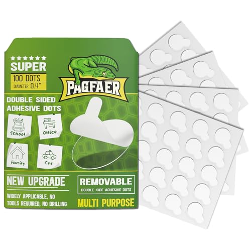 PAGFAER 0.4in Double Sided Sticky Dots 100pcs Removable Clear Putty – No Trace Museum Adhesive Dots