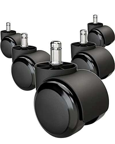 Grykot 5-Pack Office Chair Wheels Replacement 2in Heavy-Duty Casters for Hardwood & Carpet