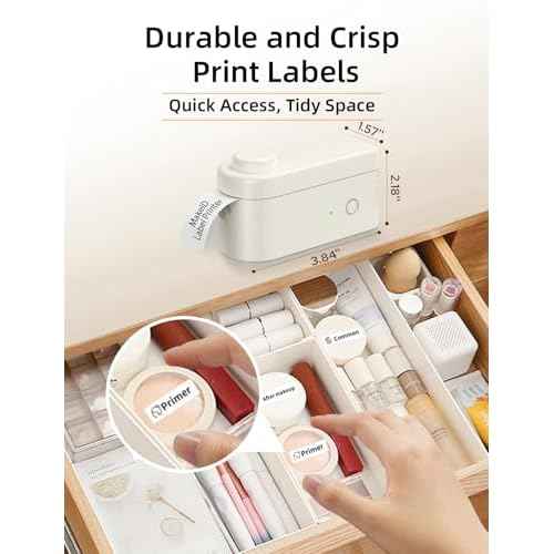 Makeid L1 Label Maker Machine with Tape Includes 3 Rolls - Portable & Rechargeable Label Makers Compatible with 9 12 16mm Tape - Mini Bluetooth Labeler for Organizing Office Home School
