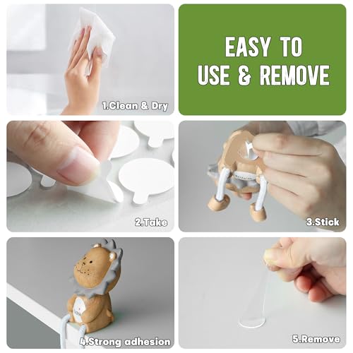 PAGFAER 0.4in Double Sided Sticky Dots 100pcs Removable Clear Putty – No Trace Museum Adhesive Dots