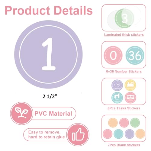 COCHIE 4-Inch Pastel Colorful Classroom Floor Spots - 52PCS Vinyl School Line Up Stickers