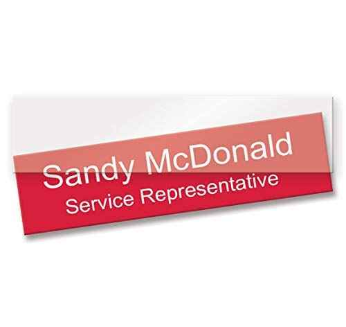 Wall or Door Nameplate Holder with Clear Plastic Inserts and Perforated Nameplate Inserts - Pack of 10 (Silver, 8" x 2")