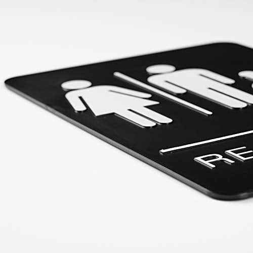 Self-Stick ADA Braille Unisex Restroom Signs-Bathroom Signs with Double Sided 3M Tape for Office or Business Bathroom and Toilet Door or Wall Decor 9¡±X6¡±